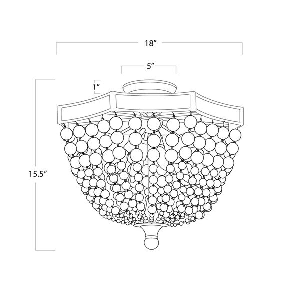 Wood Beaded Semi Flush Mount